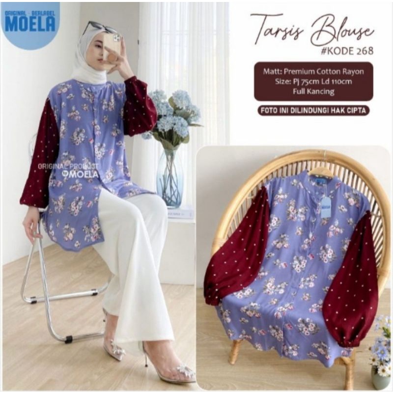 ATASAN BLOUSE DEWASA ORIGINAL - PREMIUM RAYON - TARSIS BLOUSE BY MOELA