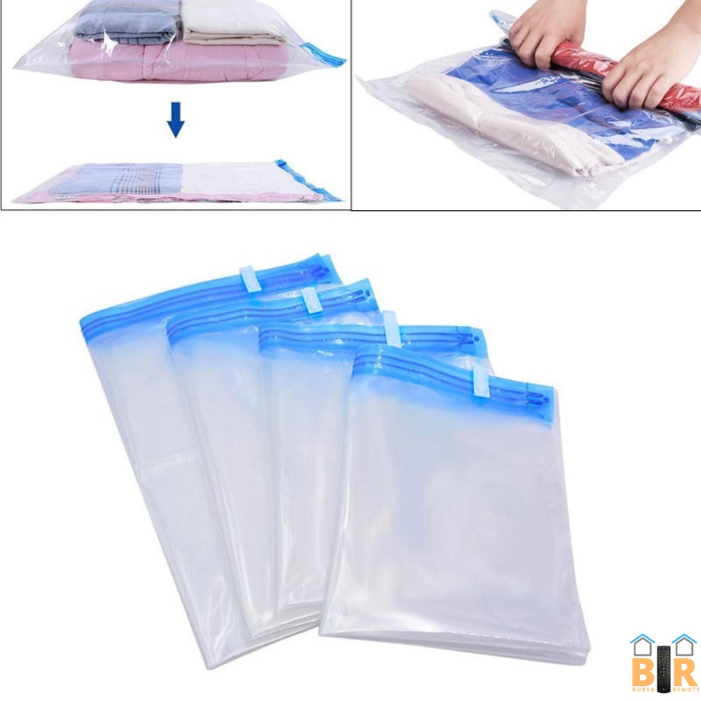 VACUUM BAG PLASTIK KOMPRESI TAS BAJU BANTAL BEDCOBER TRAVEL BAG LAUNDY PERINGKAS TEMPAT