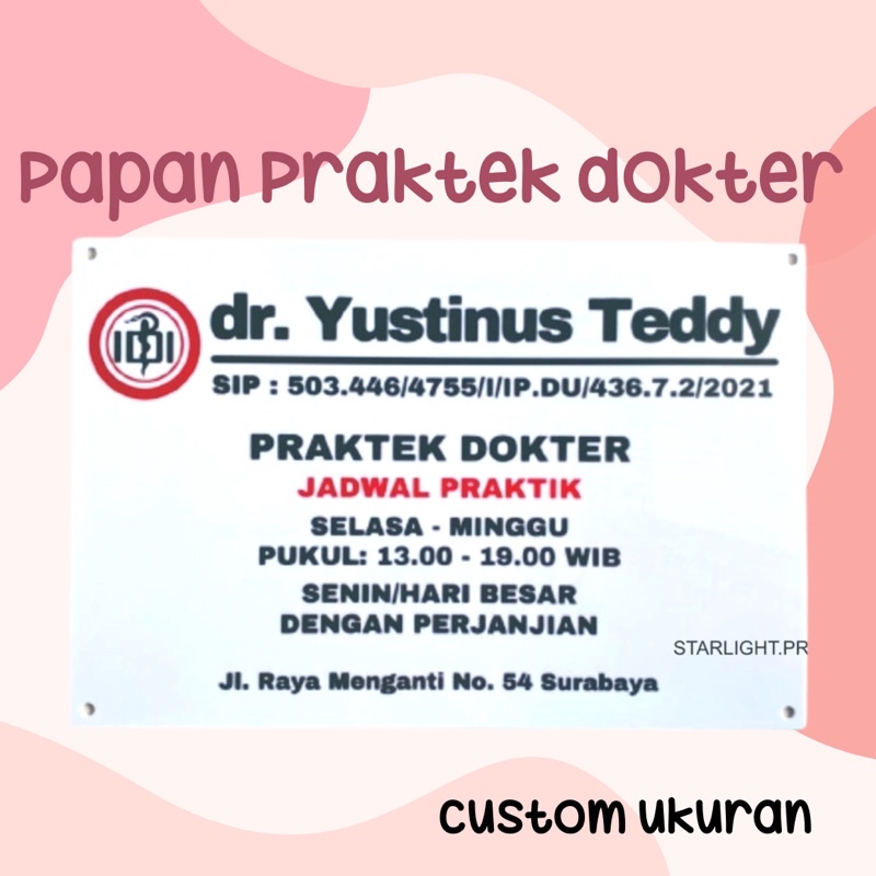 PAPAN NAMA PRAKTEK DOKTER APOTEKER NOTARIS PPAT APOTEK PAPAN NAMA TOKO
