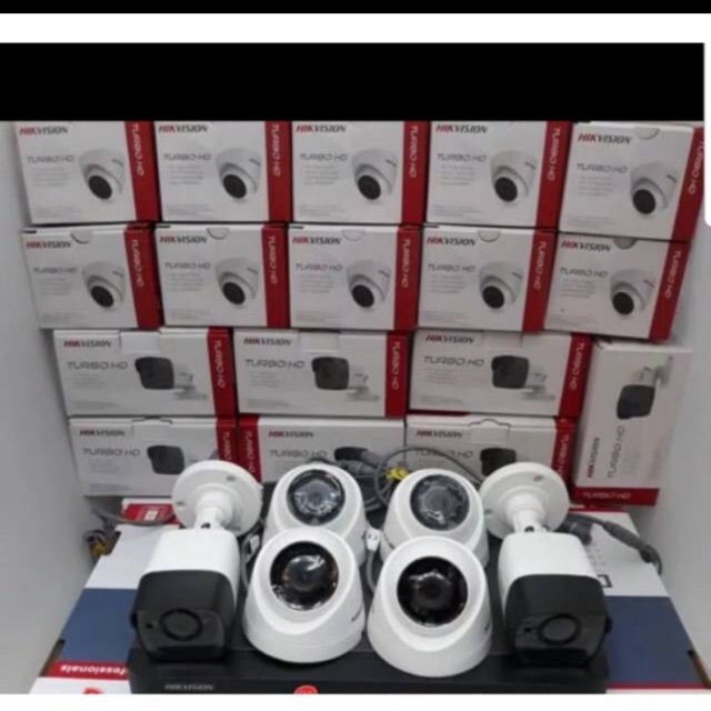 PAKET CCTV 5MP HIKVISION 8CH 6 CAMERA BUILT IN AUDIO/SUARA ORIGINAL GARANSI 2TAHUN