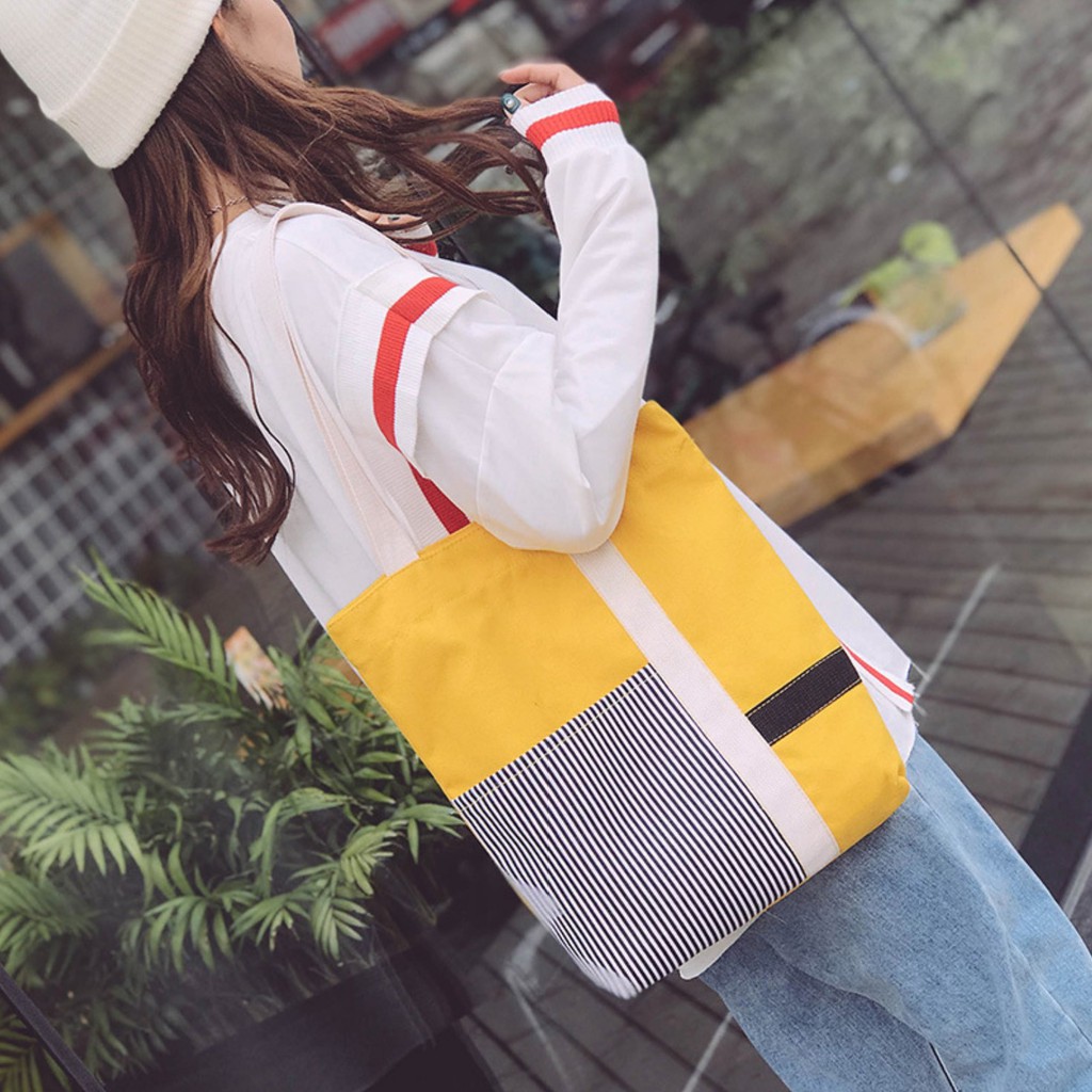 TC-99 tas canvas tote bag shoulder import korea jepang high quality