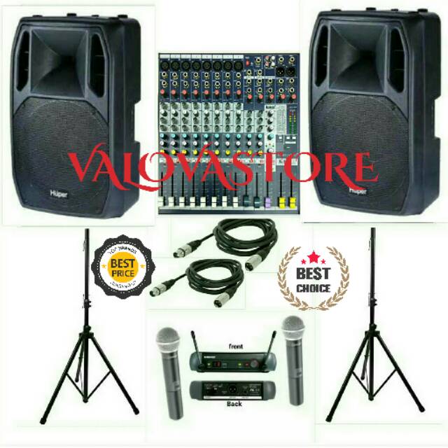 Paket Sound System Speaker Aktif Huper Ak15a Ak 15a Soundcraft Efx 8 Shopee Indonesia