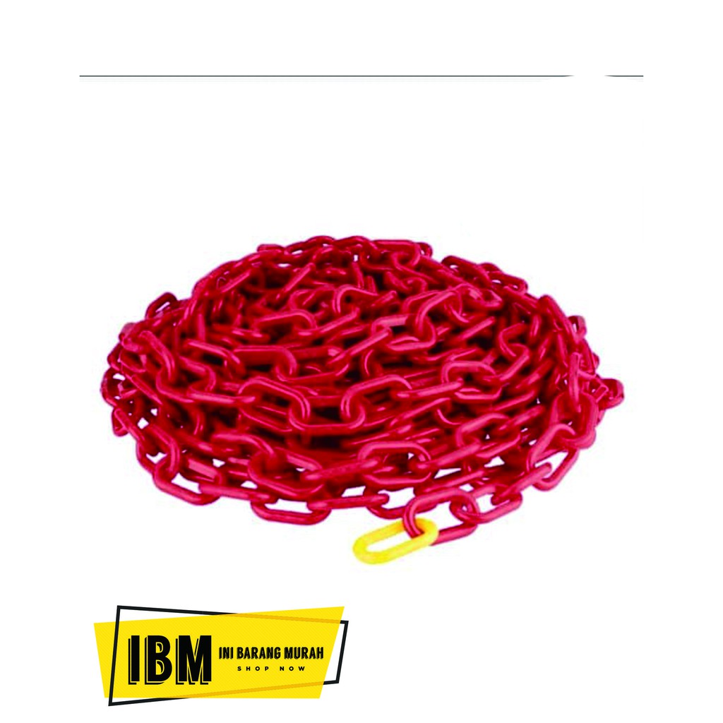 RANTAI PLASTIK MERAH I RANTAI PVC 8 MM X 30 CM