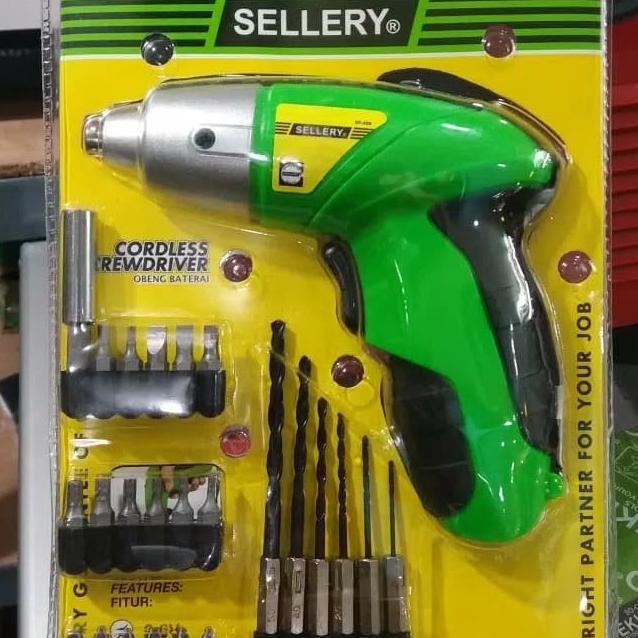 MESIN BOR CORDLESS BATRE BATERAI SELLERY 07-438 BOR CAS MINI SELLERY