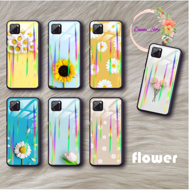 back case glass aurora Flower Realme C1 C2 C3 U1 2 2 Pro 3 Pro 5 5i 5s Pro 6 Pro X Xt C11 C15 DST271