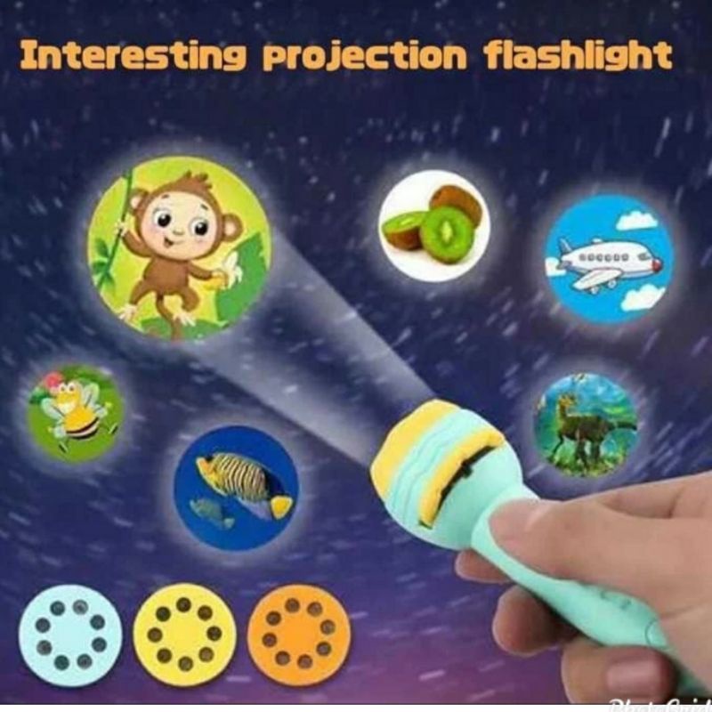 Kalea. Maina. Anak Senter Proyektor 3 Slide 24 Gambar Pakai Kotak