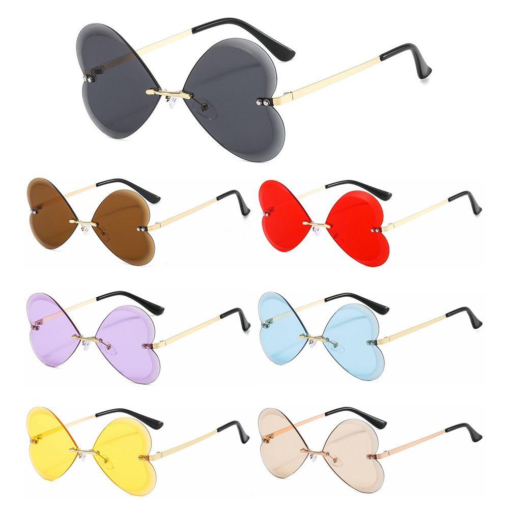 Lily Rimless Heart Sunglasses Brand Designer UV400 Eyewear Kacamata Matahari