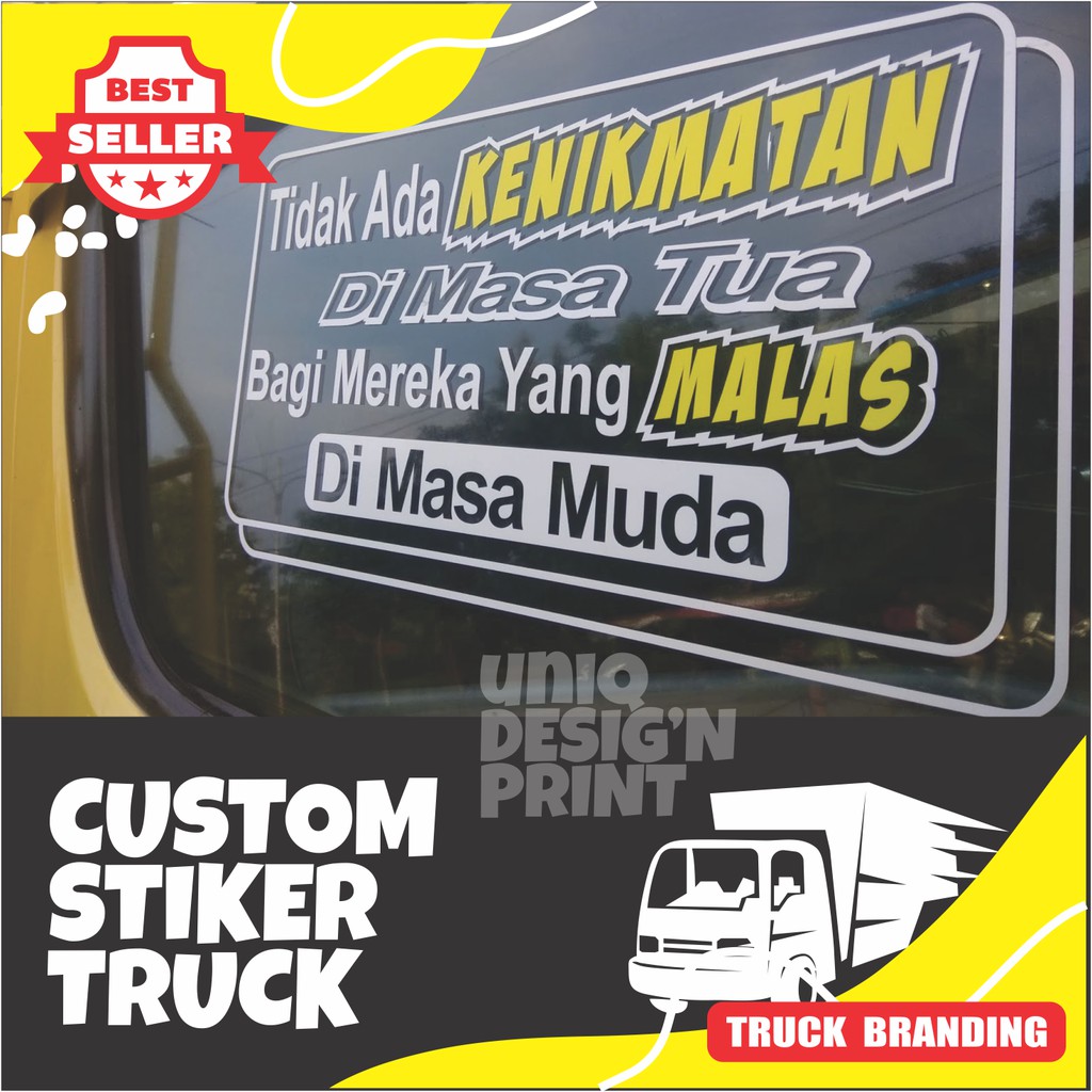 Stiker Kaca Mobil Truck Cutting Sticker Kata Kata Lucu