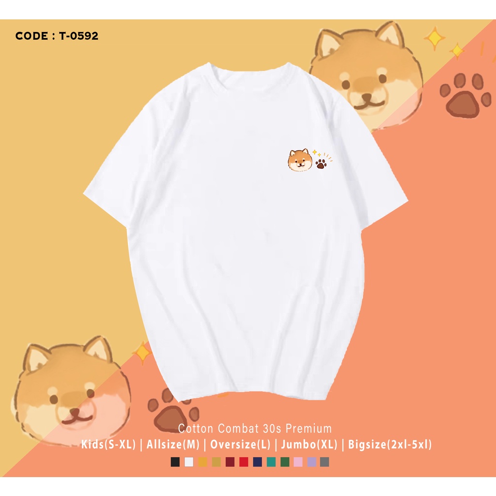 T-SHIRT / KAOS DOG SHIBA INU HEAD / REAL PIC/ IMPORT / BAJU SANTAI BKK