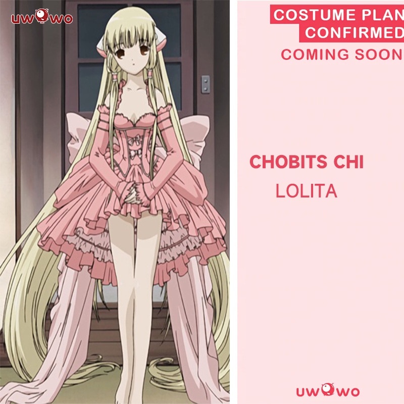 PREORDER $1 Deposit = $5 Coupon UWOWO Anime/Manga Chobits Chi Lolita Pink Bow Clamp Cosplay Costume