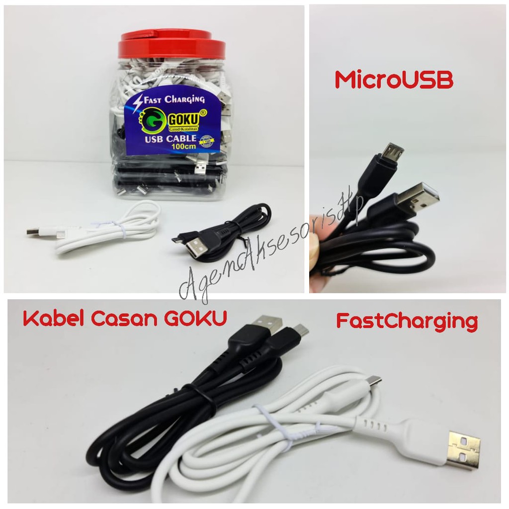 GOKU Data Cable Micro USB Fast Charging Kabel Casan Bulat USB Cable V8 100cm