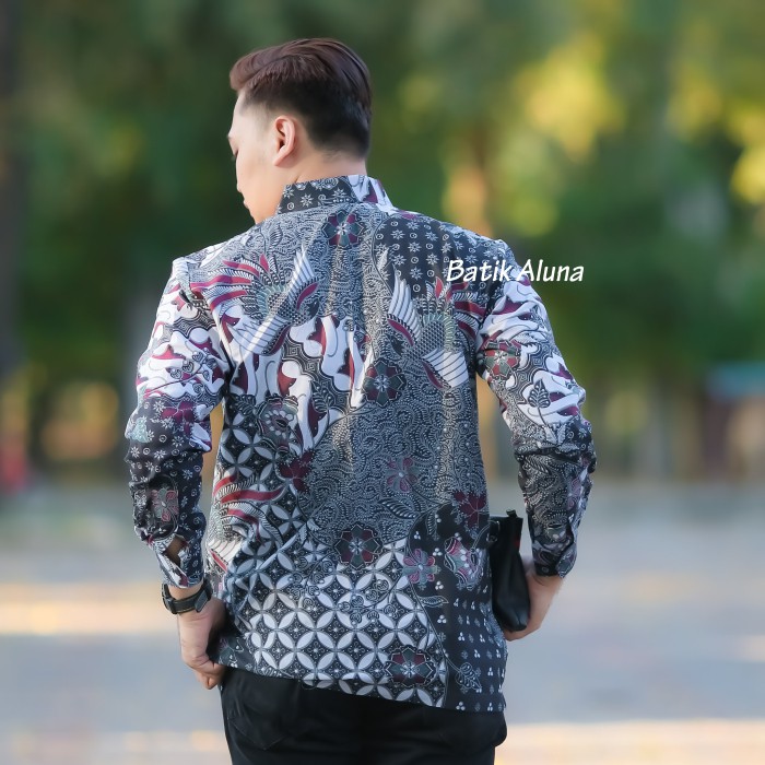 Baju Batik Pria Lengan Panjang Modern Furing Adem Batik Regular Fit Batik Kerja Premium HRB026 Motif KERATONAN Kode 002 Size S M L XL XXL XXXL Reguler Batik Kantoran Atasan Kemeja Batik Pria Lengan Panjang Premium Jumbo Batik Cowok Modern Slimfit PCW106-3