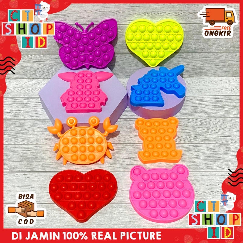 CTShopID Mainan POP IT SIZE MINI Sangat Lucu Imut Gemez Aman Untuk Anak-Anak-1