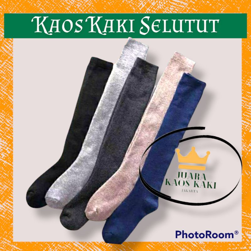 TERMURAH!!KAOS KAKI PANJANG WANITA DEWASA HITAM ABU NAVY kaoskaki korean style