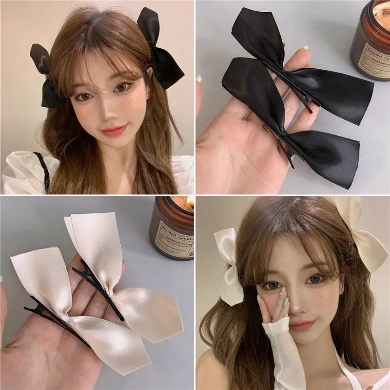 jepit jisoo ribbon 2pcs/set cute bowknot hairpin korean style jepit pita sepasang