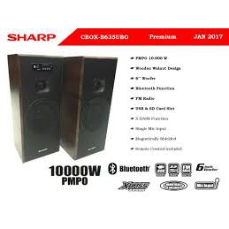 Active Speaker SHARP CBOX B 635 UBO bluetooth. FM Radio Aktif speaker xbass usb dan sd card