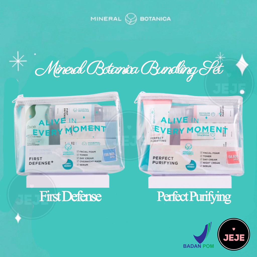 Mineral Botanica Bundling Set | Paket Bundle Frist Defense Brightening Perfect Purifying