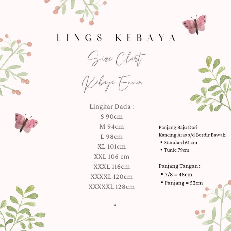 Kebaya Encim Modern Tunik Lime Sage Green Milo Pink Rosegold Navy Hitam Wardah Mint Abu Grey Denim