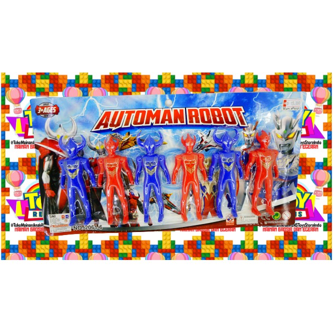 MAINAN ANAK BAYI LAKI PEREMPUAN ROBOT SUPER ULTRAMAN 2021 SET ISI 6 PCS TOYS COWO CEWEK MURAH KADO