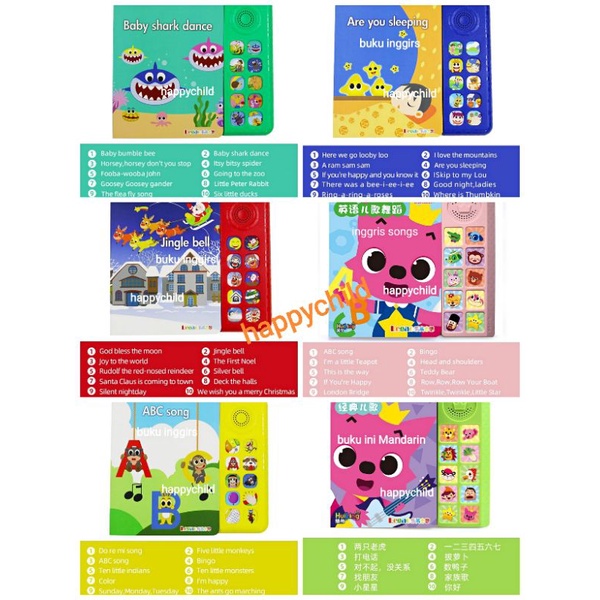 original pinkfong soundbook English songs buku bacaan buku anak buku impor happychild