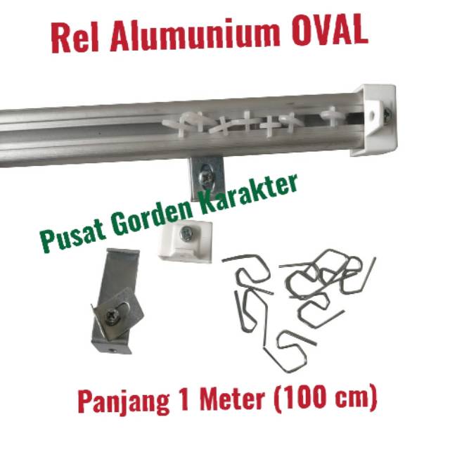 Rel Gorden Tiang Hordeng Batang Gagang Alumunium Rel OVAL