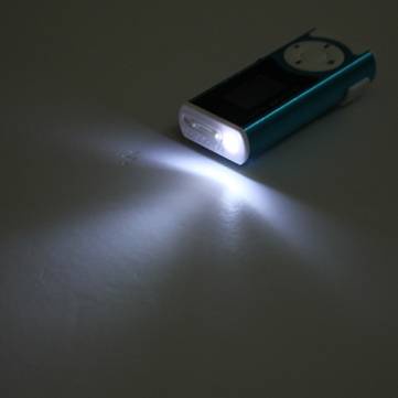 MP3 Player TF card with Clip &amp; LED Flashlight - Hitam