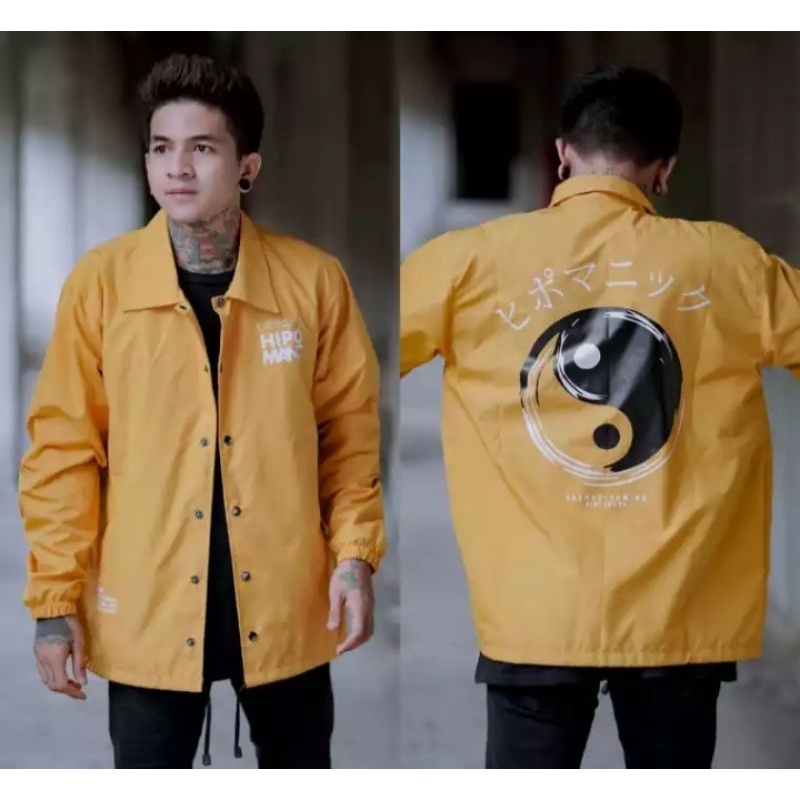( COD) JAKET COACH/JAKET PRIA CASUAL/jaket windbreakers-Kuning hipo