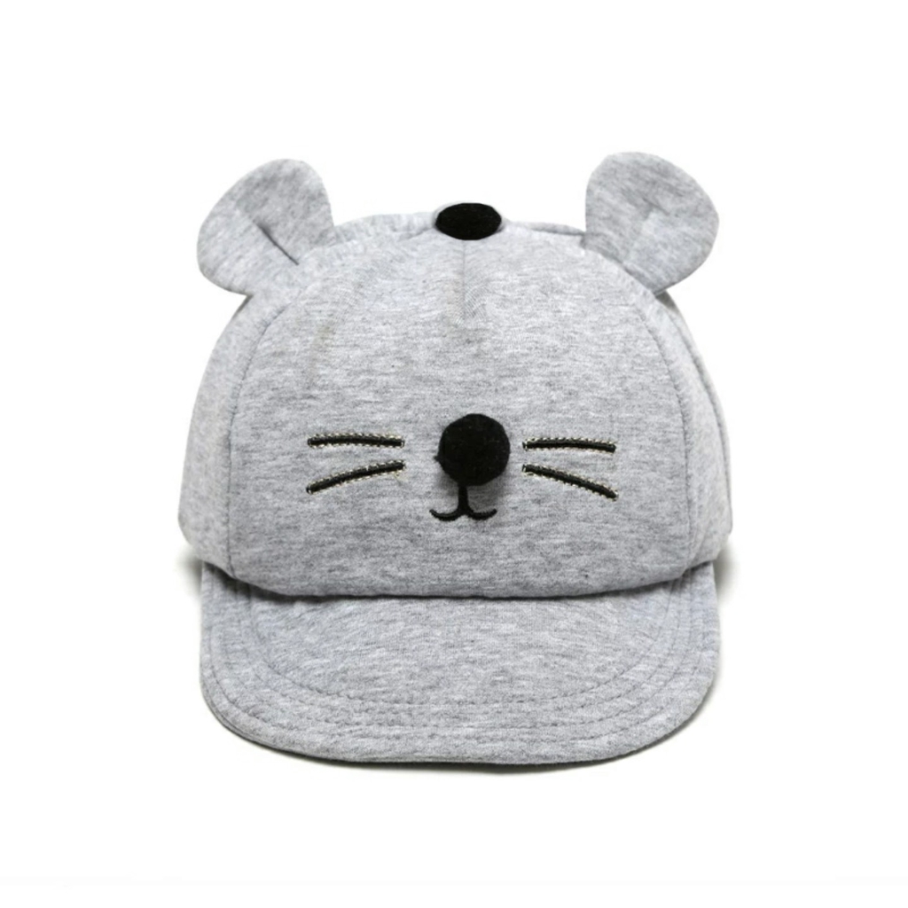 Topi Weasel 1 - 3 Tahun MAXKENZO Zilvia Store Topi Anak BerKualitas-Abu Muda