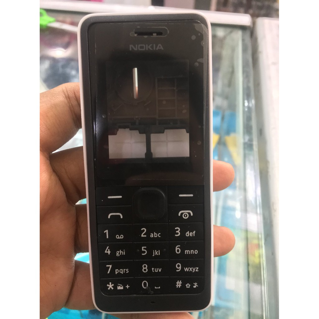 Casing Nokia seri 107 Warna Putih Original Cina Fullset Include Tulang m