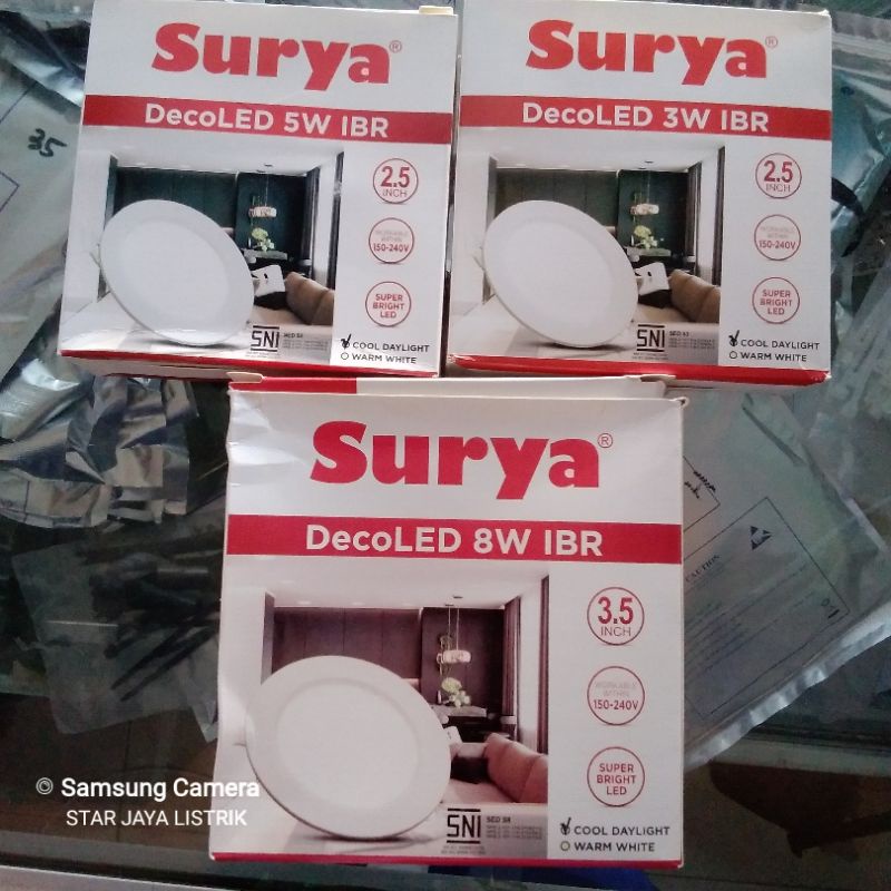 Downlight LED Inbow SURYA DecoLED 3Watt/ 5Watt/ 8Watt IBR Warna Putih