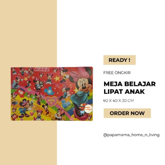 Meja Lipat Murah - Meja Belajar Anak Mickey Mouse - meja Laptop - Meja Portable Medan