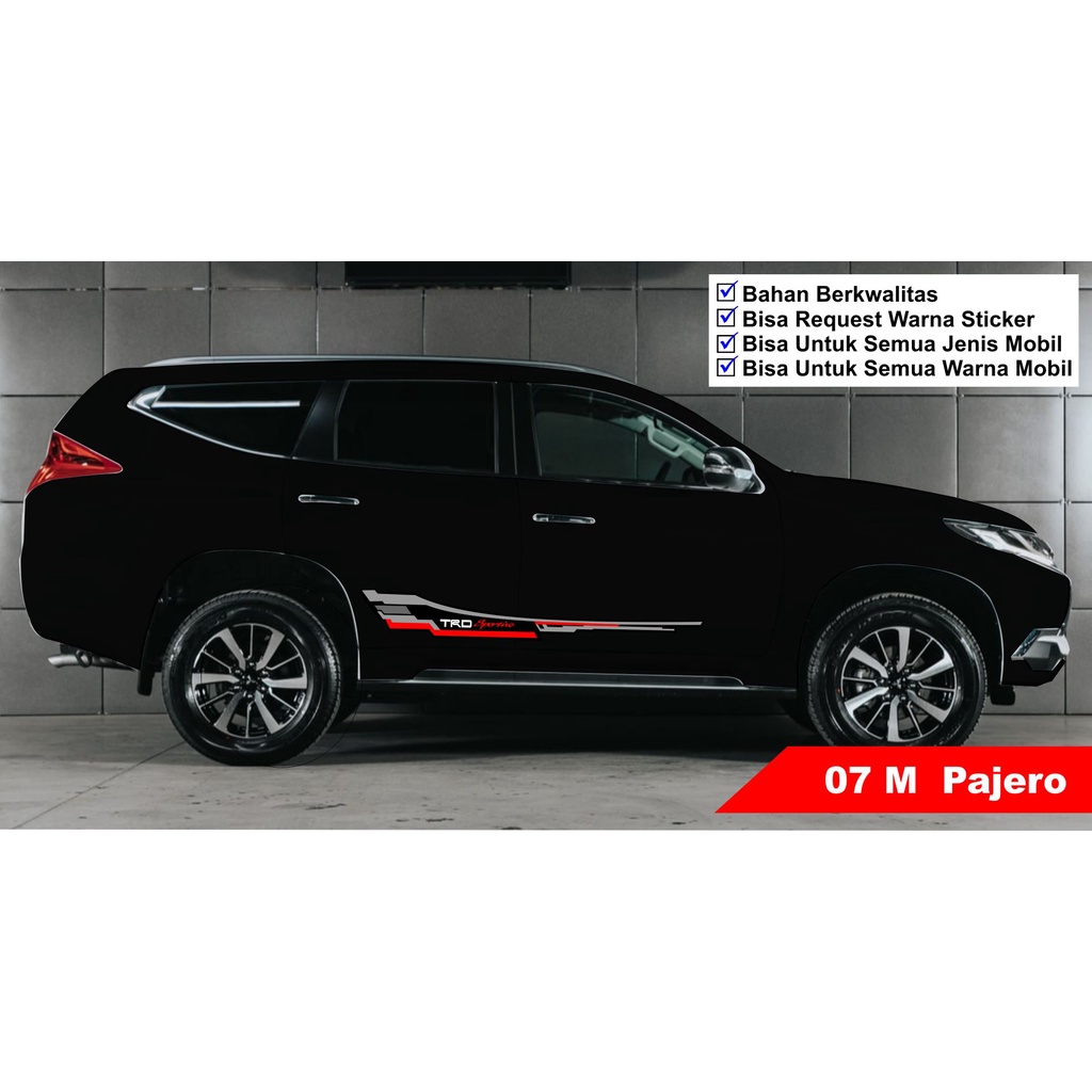 Striping sticker Pajero Sport Putih Hitam, Striping Sticker Pajero Keren,  Striping Mobil Avanza, Xe