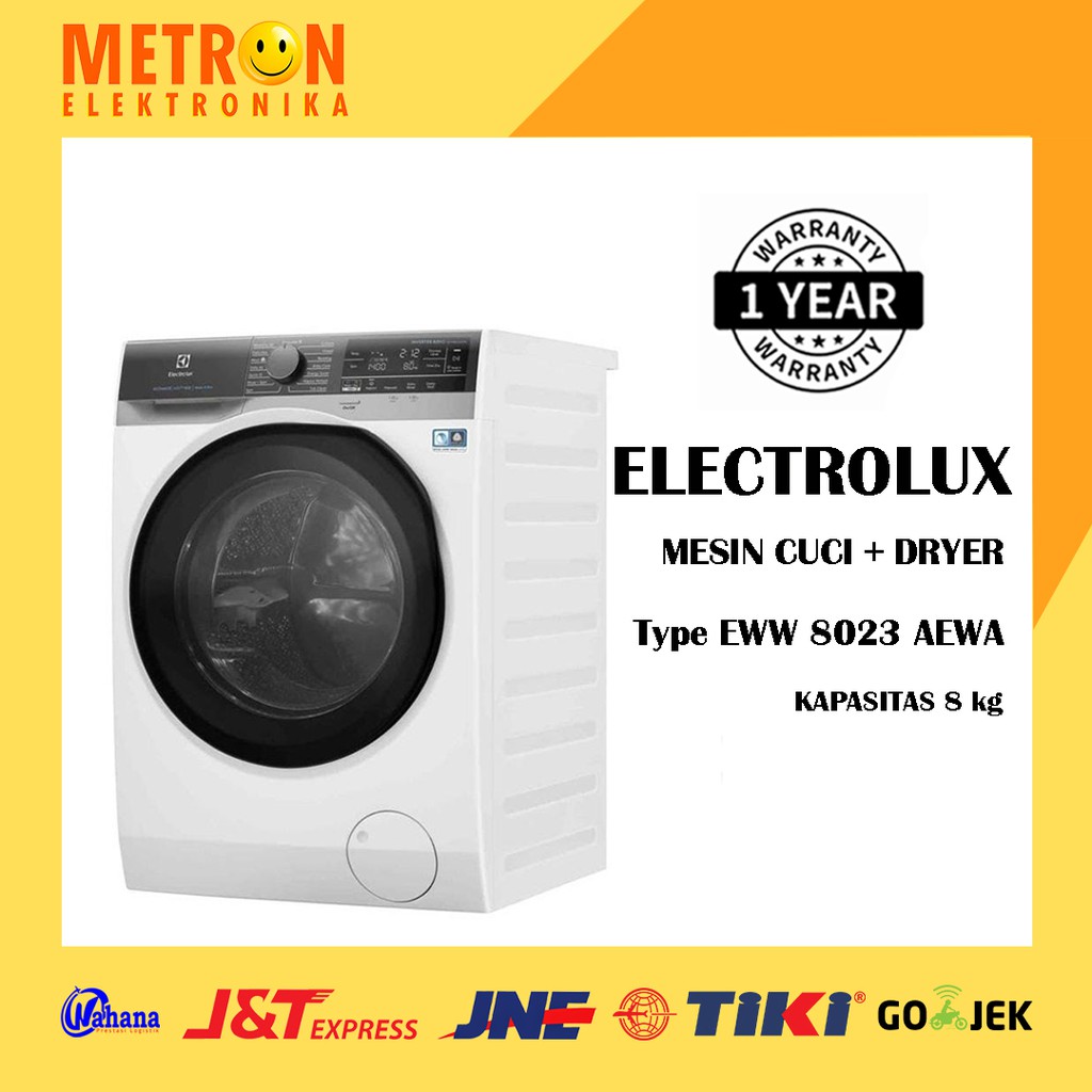 ELECTROLUX EWW 8023 AEWA / MESIN CUCI FRONT LOADING + DRYER 8 KG 1200 RPM / EWW8023AEWA