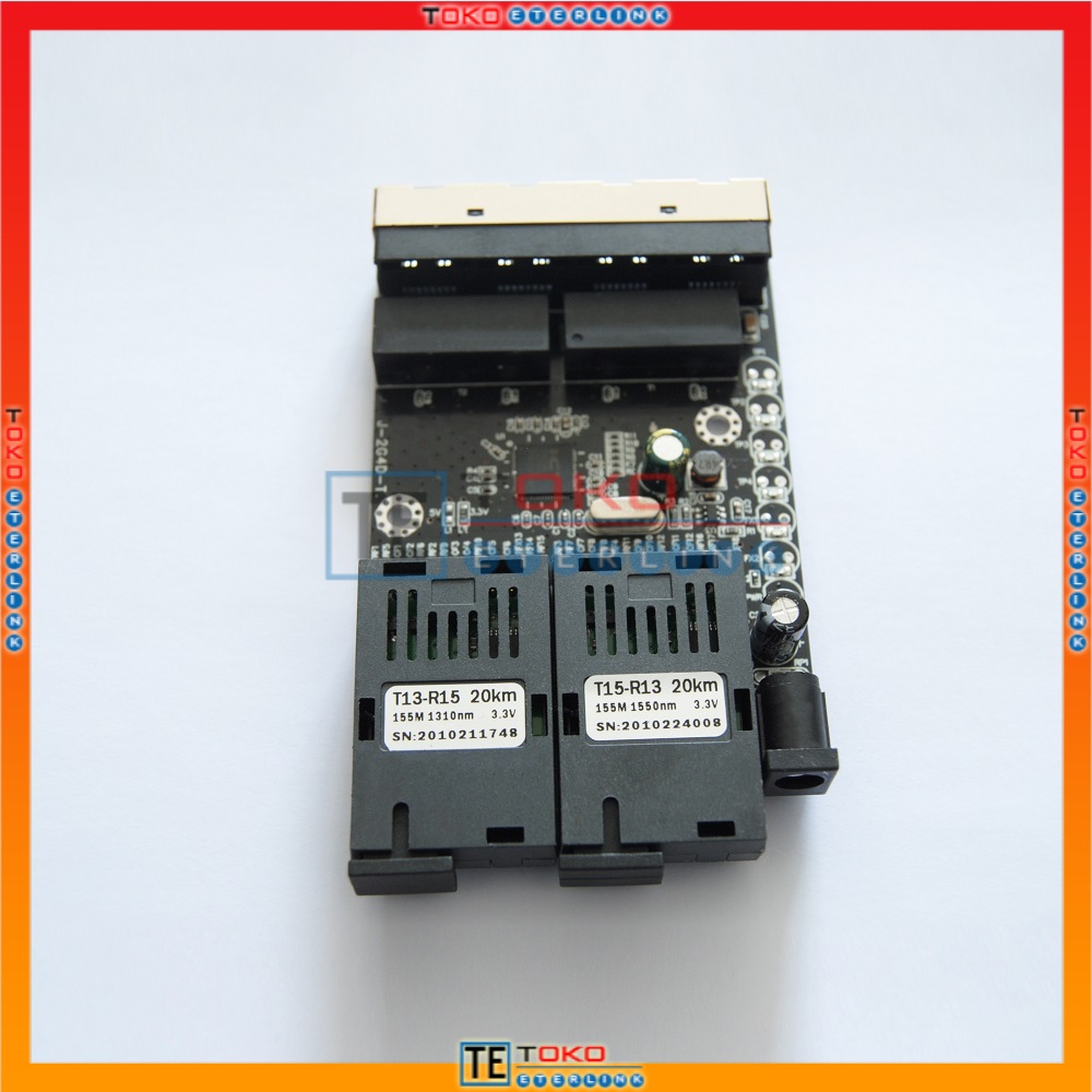 1 2F4E 10/100M Ethernet Switch 2 Fiber Port SC 25KM 4 UTP RJ45 Fiber Optical Switch PCBA Board-5