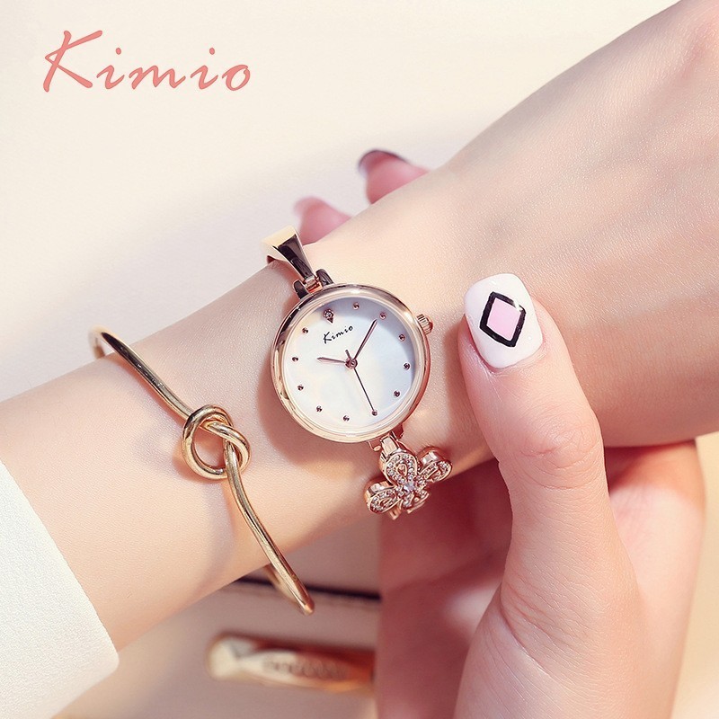 HOT PROMO Kimio Clover Desain Jam Tangan QUARTZ Wanita Gaun Wanita Jam Tangan Gelang Wanita