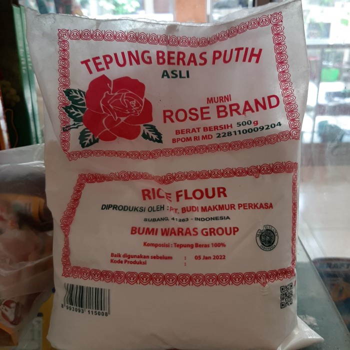 

Ketan-Beras-Tepung- Tepung Beras Putih Rose Brand 500 Gr -Tepung-Beras-Ketan.