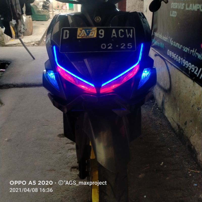 lampu alis + devil eye aerox old