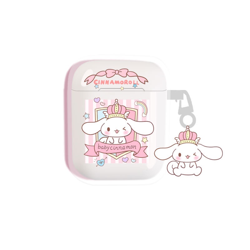 I12 Lucu Kartun Mahkota Anjing Earphone Case Dengan Liontin Yang Sama Untuk Airpods1 2 3 Pro 2 PRO2 Inpods 12 Cover Headphone Bluetooth Transparan