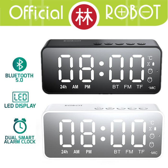 Robot RB150 LED Alarm Clock With FM Radio Speaker Bluetooth