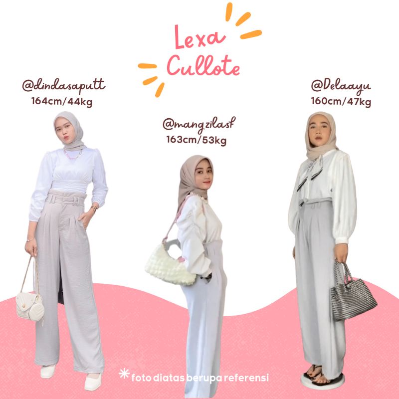 Lexa pants / Celana Kulot Highwaist / Kulot crinkle Fushia by Nazzara.id8