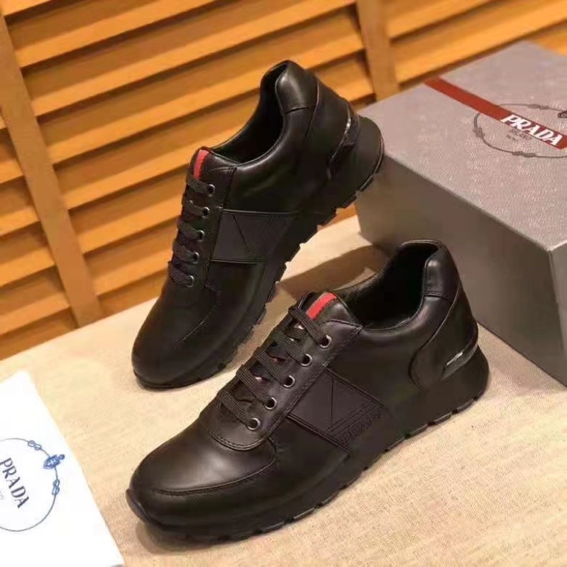 sepatu pria sneakers hitam leather/ sepatu cowok /sepatu pria/sneaker pria/kl-13