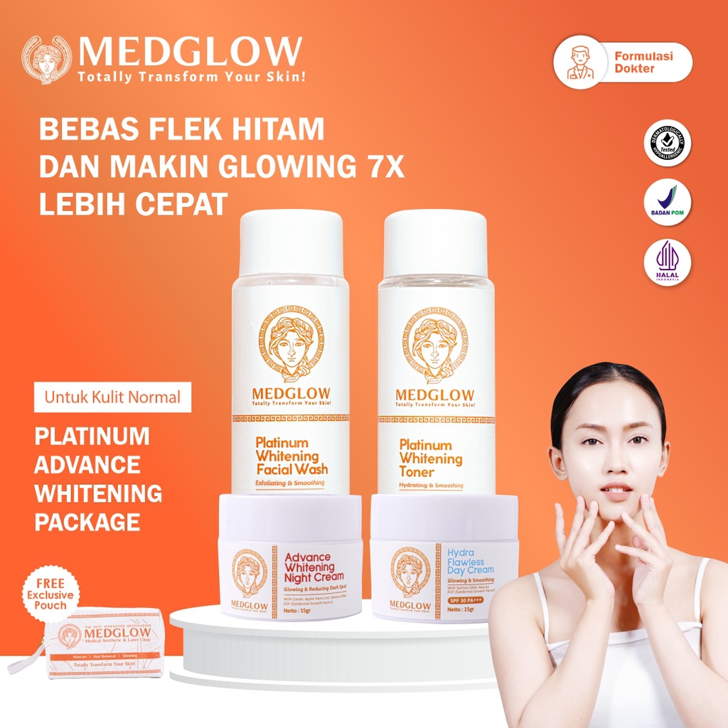 MEDGLOW CLINIC Paket FLEK HITAM HIPERPIGMENTASI ADVANCE Brightening Caviar Stemcell EGF PDRN Salmon 