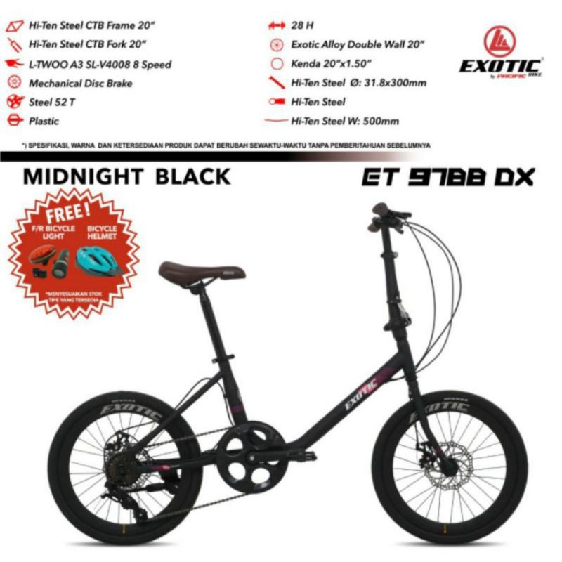 Sepeda Mini Velo 20 inch Exotic 9788 DX 8 Speed Double Disc