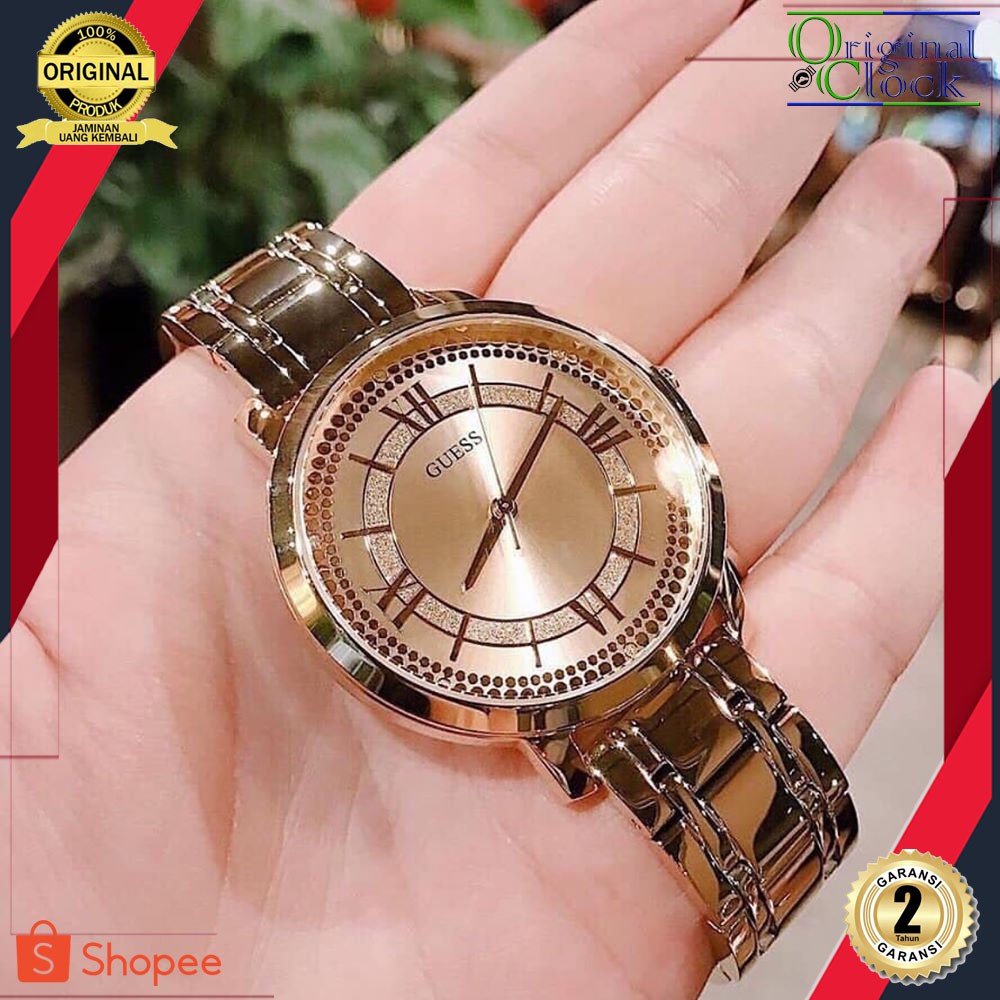 FOR LADIES GUESS ORIGINAL W0933L3 FULL SET BOX ORI STAINLESS STEEL ROSEGOLD | ORIGINALCLOCK STORE