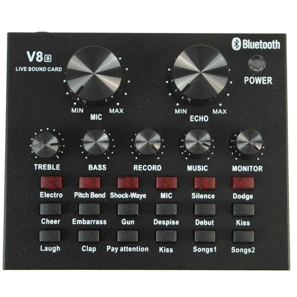 Sound card V8s / V8u Mixer SoundCard BLUETOOTH Audio USB External effects efek suara Live Broadcast