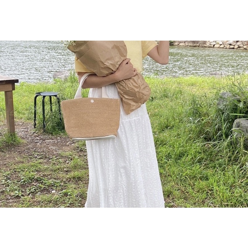 Tas Jinjing Wanita Tas Cewek Woven Retro Straw Bag JS 8061