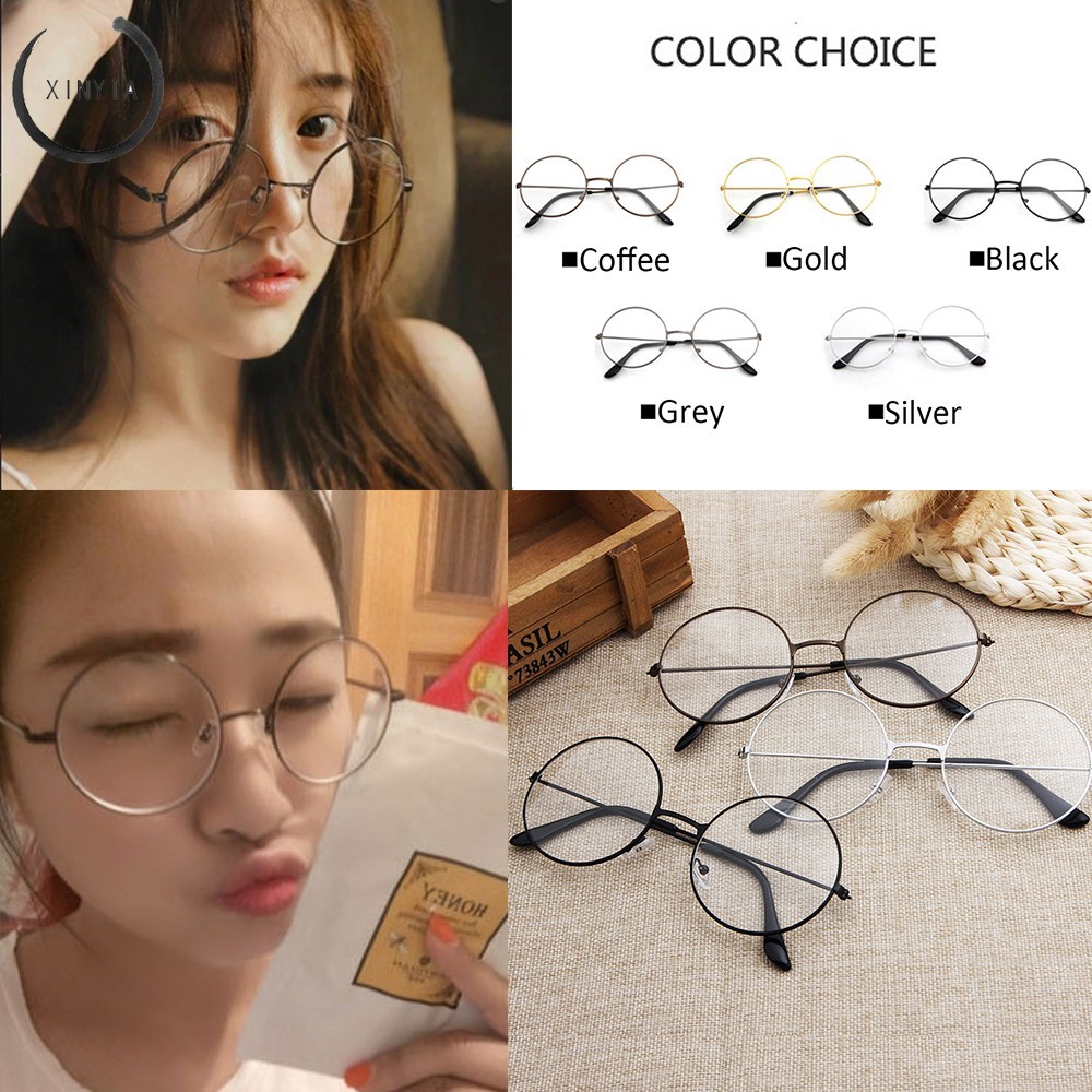 Anti Radiasi untuk Pria / Wanita 【Ready Stock】 Bingkai Bulat Bingkai Logam Kacamata Optik Lensa