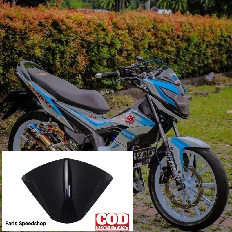 Visor honda sonic 150 r bahan tebal hitam kilap plus lem 3m double tape