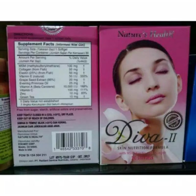 Diva II Skin Nutrition Formula Nature's Health 30 Kapsul