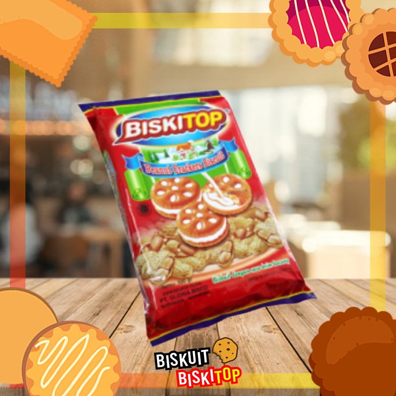 

B. BISKITOP - Peanut Cream 12 300gr Rasa Cream Kacang Terbaru Lezat Biskuit Anak Dewasa Enak Renyah
